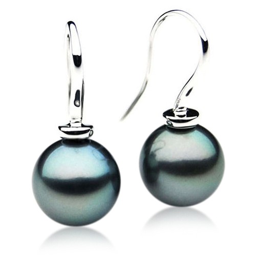 Black 12mm Tahitian Pearl Earrings Free 
