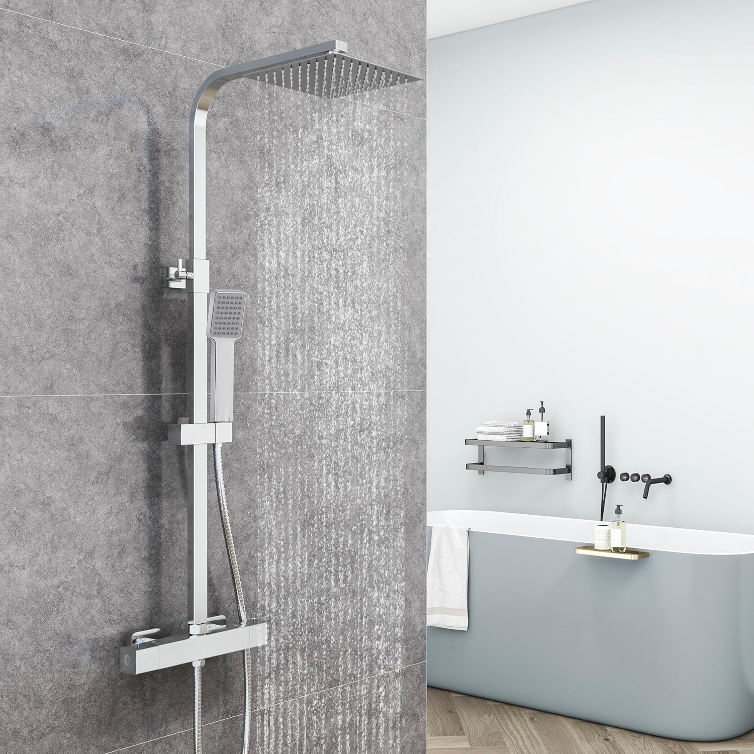 Colonne de douche thermostatique AICA anti-brûlure à température constante 38°C