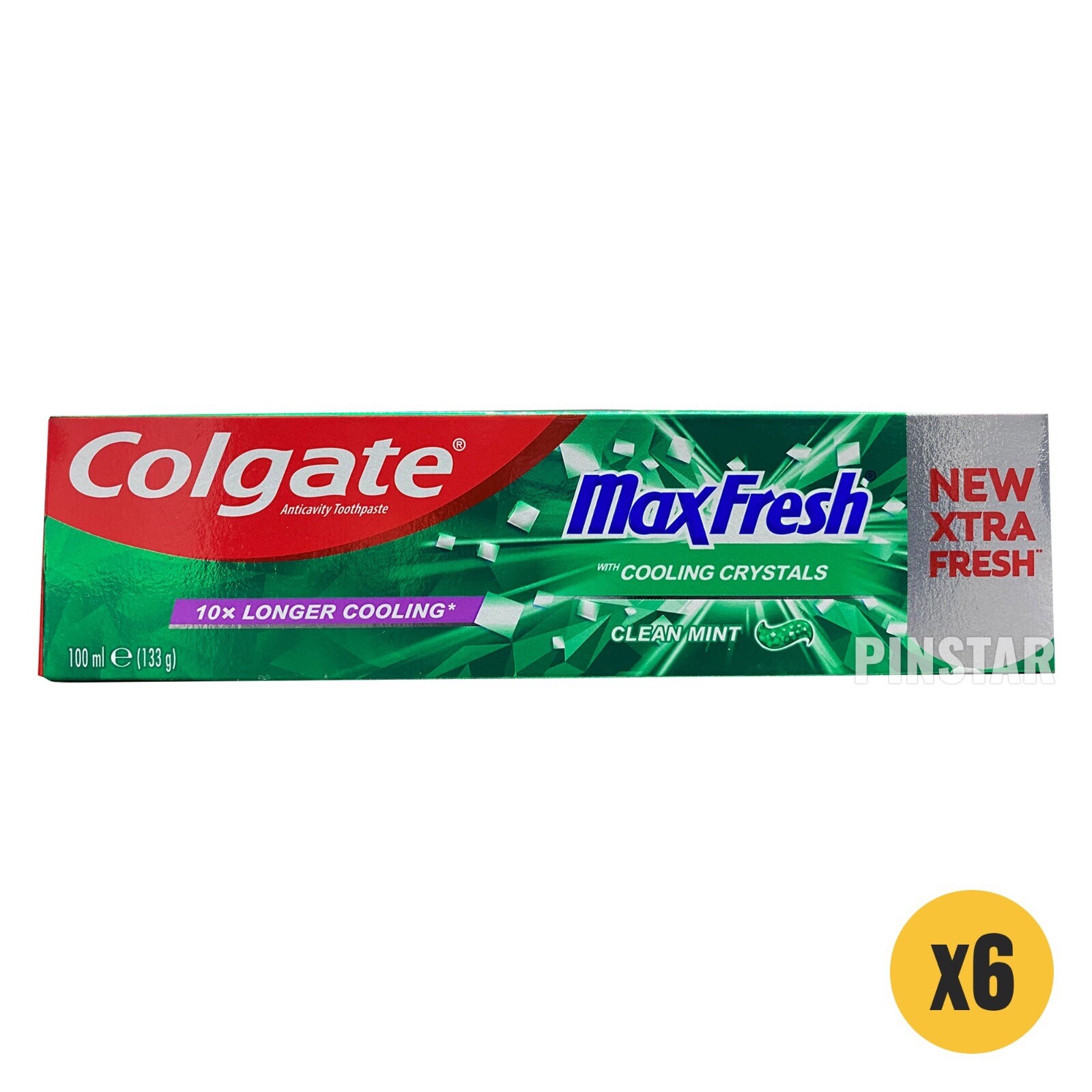 6 X 100 ML Colgate Max Fresh Green Toothpaste COOLING CRYSTALS CLEAN MINT