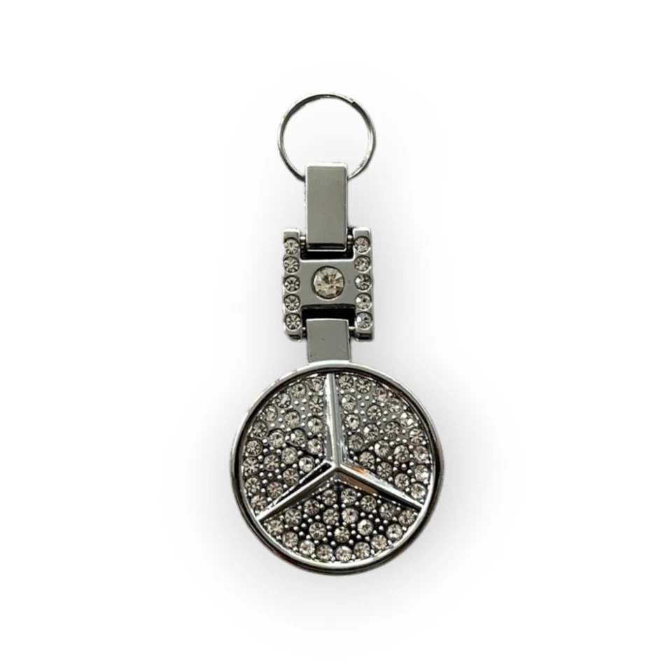 Mercedes-Benz Keyring Keychain A C E G Class Car Crystal Diamond 3cm Silver