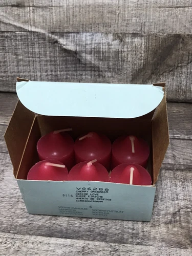 PartyLite 6 PK  CHERRY ORCHARD Scent Votive Candles 🌺 VO6288 NEW in Box