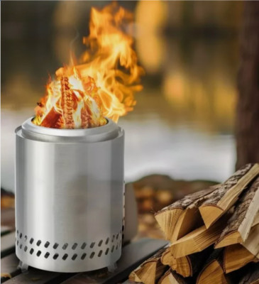 Tabletop Fire Pit, 7-Inch Smokeless Stainless Steel Firepit, Carry Bag and Stand