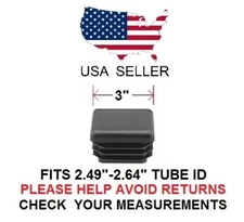 3 INCH SQUARE TUBING PLUG/END CAP 3" QUANTITY 4