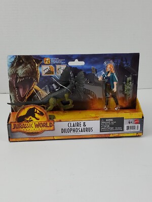 Mattel 2022 Jurassic World Dominion Dilophosaurus & Claire Story Pack
