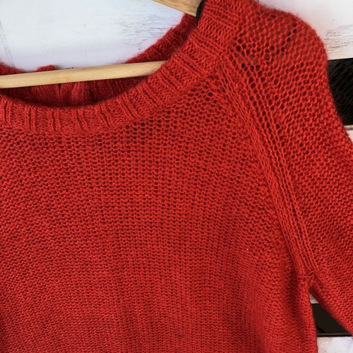 H&M Womens Minimalist Mohair Blend Coral Red Soft Knit Sweater Size M - Picture 4 of 12