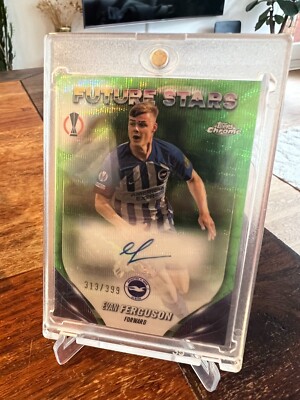 2023-24 Topps Chrome UEFA Future Stars Auto Neon Green Wave #FSAEF Evan Ferguson