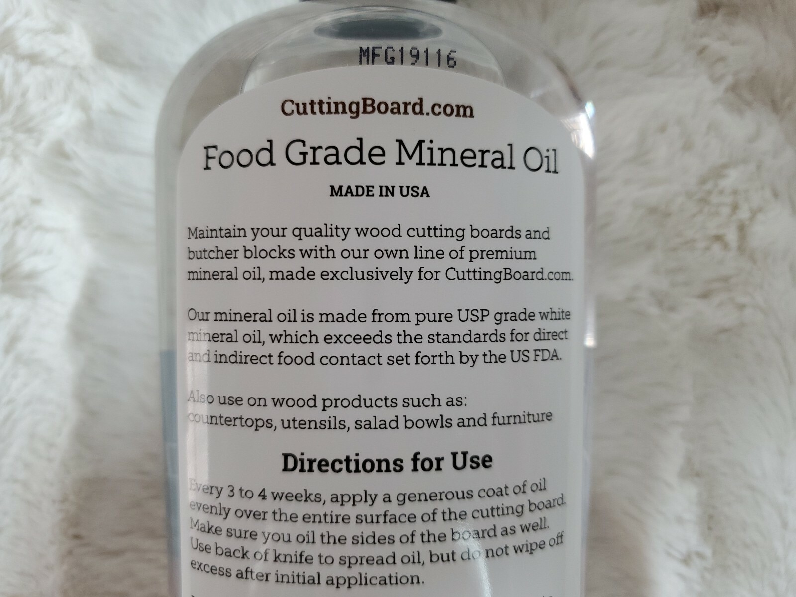 Cuttingboard Cb01 Food Grade 12 Oz Mineral Oil For Cutting Boards
