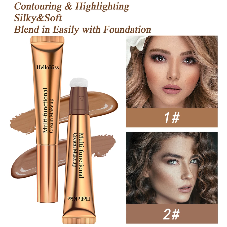 2 Colors Contour Beauty Wand Silky Liquid Stick Bronzer Cream with Applicator - Image 3 of 4