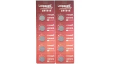10 NEW CR1616 3V Lithium Coin Battery FRESHLY NEW! LOOPACELL BRAND!!