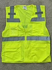 PIP High Visibility 4 Pocket Safety Vest Medium Yellow Class 2 Panasonic on Back