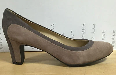 GEOX Chaussures Femme Éscarpins' en Daim Taupe et Gris Talon Mi Ligne Percival - Photo 1/3