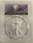 2024 $1 Silver Eagle PCGS MS70 First Day of Issue David Hall Signed