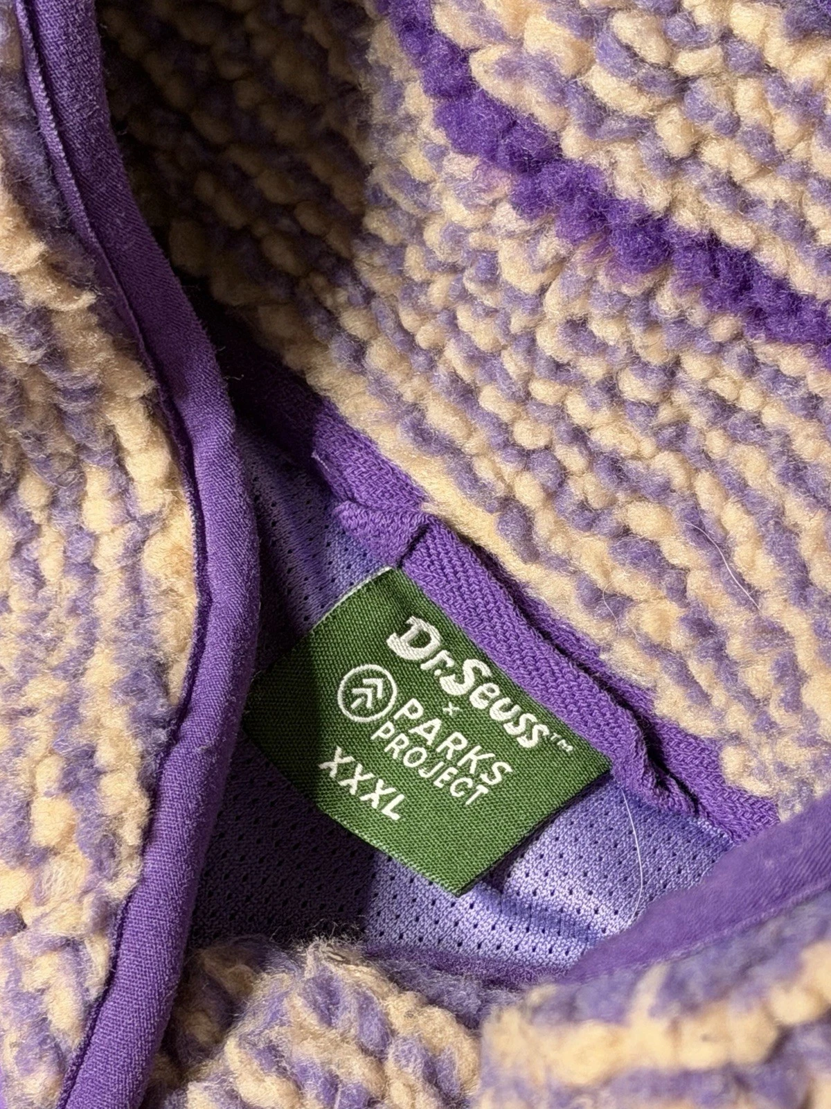Dr. Seuss x Parks Project Adult 3XL Full Zip Purple Jacket Mountaineer Graphic - product detail image 3