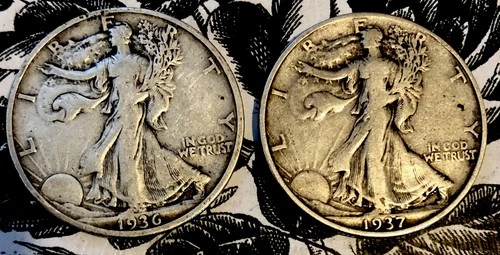 walking liberty half dollar lot of 2