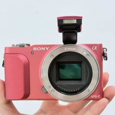 SONY Alpha NEX-3N 16.1MP Mirrorless Digital Camera w/ 16-50mm Lens Pink 95% NEW