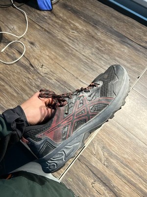 Asics Gel Sonoma GTX Trail Running Shoes Men 11.5 Black Red Gore Tex Hiking