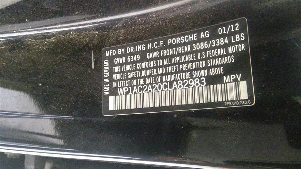 Used Rear Seat Belt Rear fits: 2012 Porsche CAYENNE Rear Grade A Foto 4 de 4