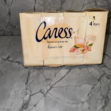 Vtg Caress Moisturizing Body Bar Nature's Silk Soap Unilever 2001 4.75oz NEW (4)