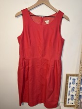 J. Crew Women's Size 10 Coral Sleeveless Textured Lined Cotton Dress