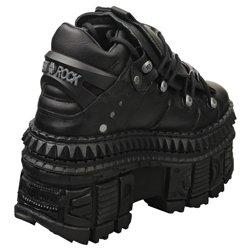 Nuevas botas de plataforma Rock M-wall106-s9 unisex en negro - 4 UK - Imagen 2 de 8