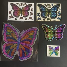 Vintage Butterfly Stickers Kodak Sandylion Lot Prism Shiny Glittery 80 s 90 s