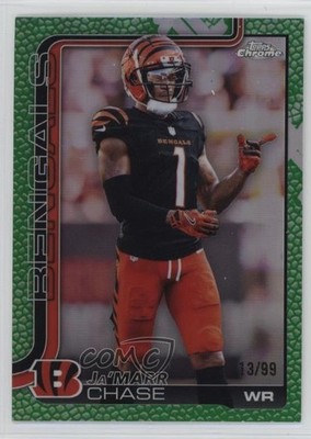 2025 Topps Chrome Green Leather Refractor /99 Ja'Marr Chase #58 1i3j