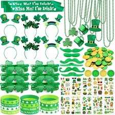 DMIGHT 180Pcs St. Patrick's Day Accessories Party Favor Set, Tattoo Green