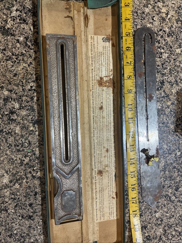 Fry, Kuenzel & Company Combination Spirit Level,bevel And Test Square 