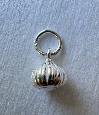 Sterling Silber 925 Knoblauch Anhänger für Halterung gestempelt Neu