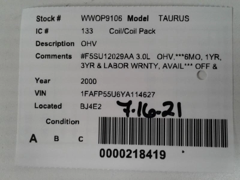 Bobina/encendedor 6-232 compatible con 89-97 THUNDERBIRD 575326 Foto 4 de 4