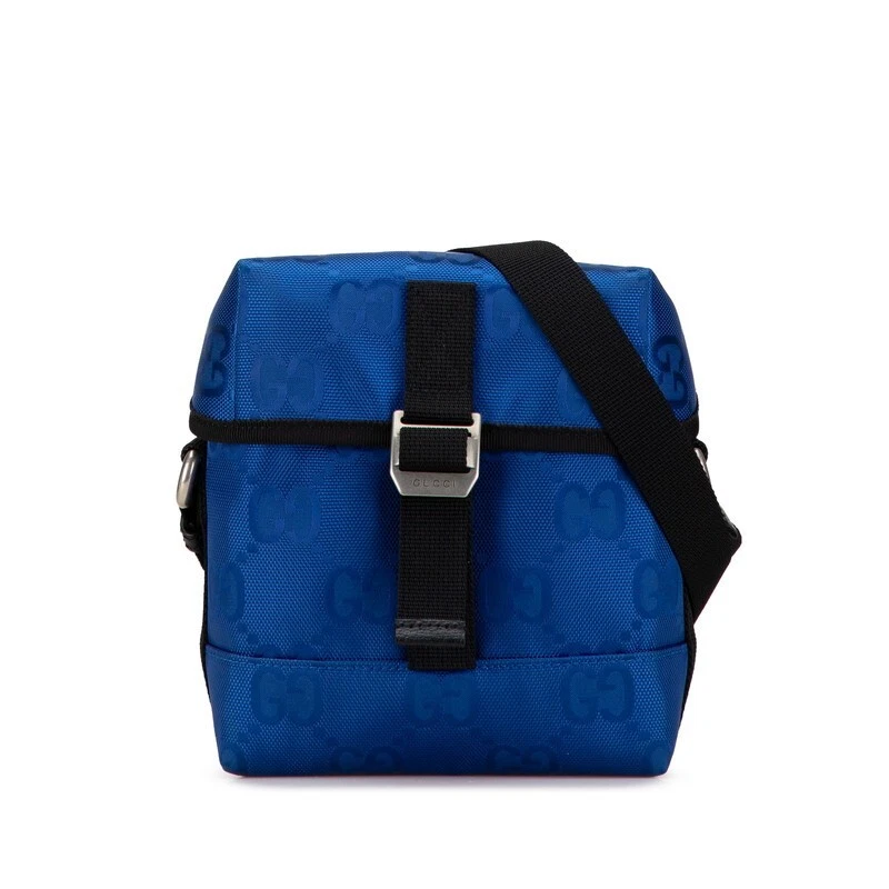 Sac à bandoulière Gucci Off The Grit GG nylon diagonale à suspendre 643858 bleu nylon Wo