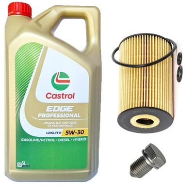 5L CASTROL EDGE 5W30 SERVICE KIT WITH OIL FILTER FOR VW JETTA 1.6 TDI 2009-17