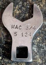 Vintage MAC Tools 3/4" - 3/8" Drive Thin Crowfoot Wrench S 124 USA Made