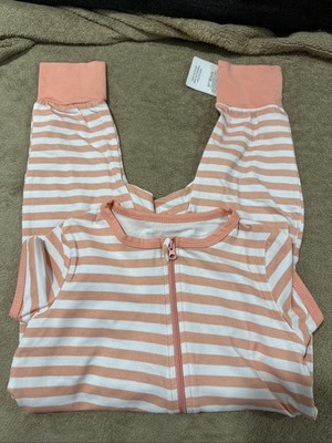 Unbranded Coral Pink Stripes One piece 90cm 2T