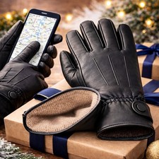 Luxury Sheepskin Leather Gloves 100 Cashmere Lined Touchscreen Winter