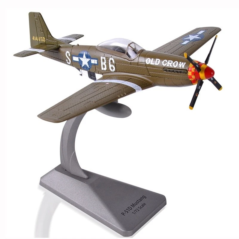 1:72 WW2 USAF P-51D Mustang "OLD CROW" Fighter Model Diecast Military Collection - Image 3 of 4