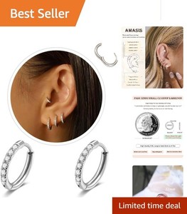 Authentic Small Gold-Plated Hoop Earrings for Women & Men - 12mm Surgical Charm