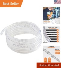 Clear 50 Ft PVC Tubing, Kink-Proof  Chemical Resistant for Various Applications