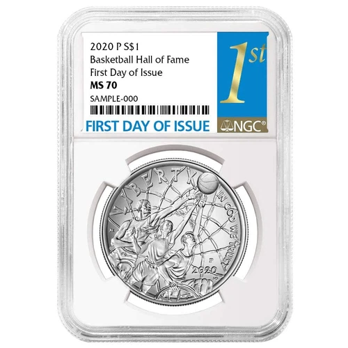 2020-P $1 Basketball Hall of Fame Silver NGC MS70 FDI First Label
