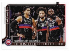 2025-26 Topps Basketball Pistons Rain 3 Pointers: Pistons Shoot Lights Out #279