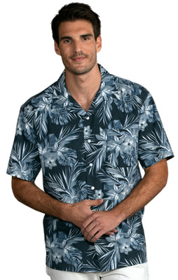 Blue Generation BG3109 Adult Short Sleeve Indigo Breeze Camp Shirt