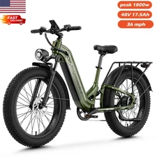 1800W 26" Fat Tire 48V 17.5Ah Electric Bike E-Bike 36MPH 85Miles for Adult NEW