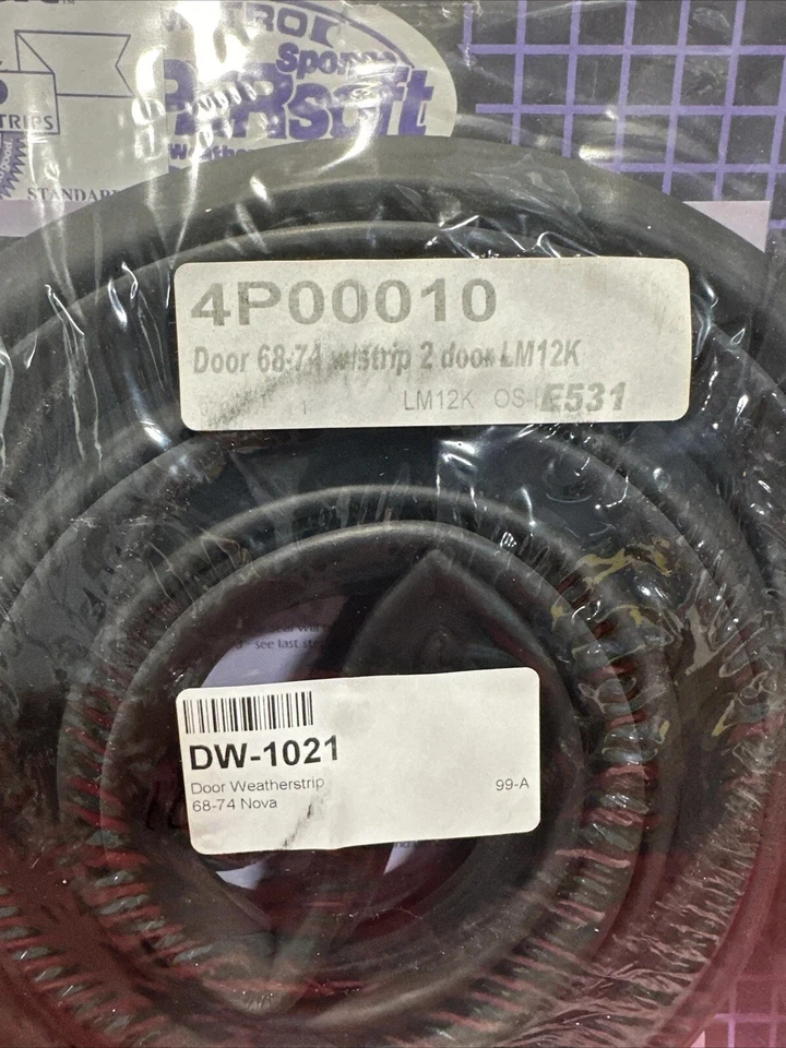 Door Weather Seals Weatherstrip Pair Set for Buick Chevy Pontiac 2 Door Sedan Foto 2 de 4