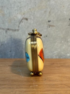 Rochard Limoges France Hand Painted Travel Suitcase Trinket Box
