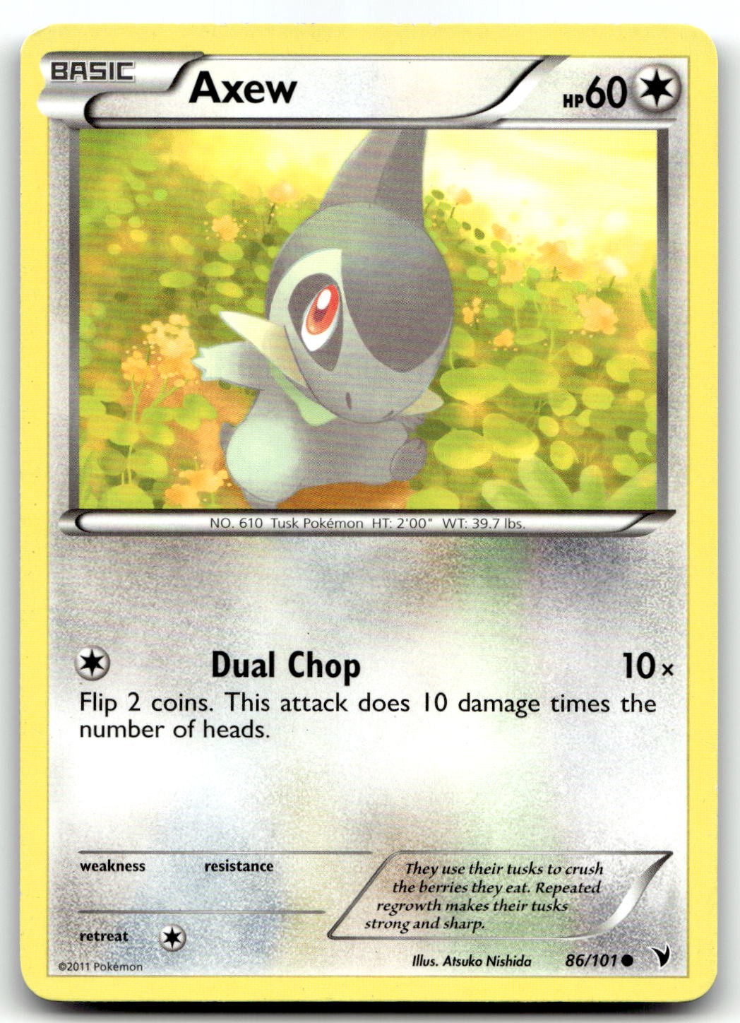 Axew 86/101 Noble Victories Common Normal Pokemon TCG MP