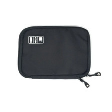 Slim Cable Organizer Travel Case Black Oxford Zipper Storage Pouch