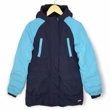 Lands End Squall Parka Kids Size 14 Navy Blue Waterproof Grow-A-Longs Skiing