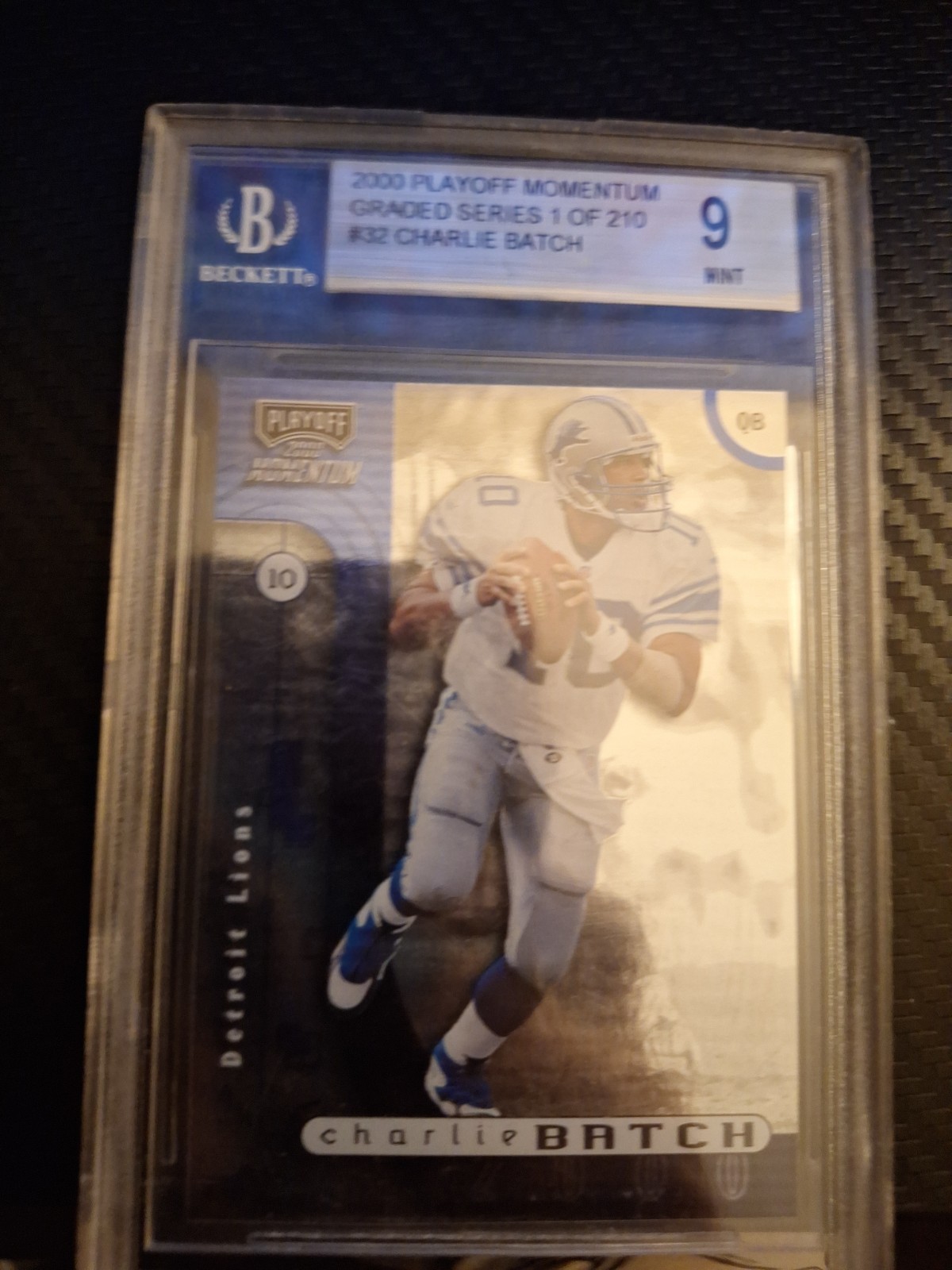 2000 Playoff Momentum Graded Series: # 32 Charlie Batch /210 BGS 9 MINT LIONS