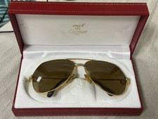 occhiali da sole vintage CARTIER VENDOME Louis LC oro 22 carati GRANDI 62*14 Santos Tank 3