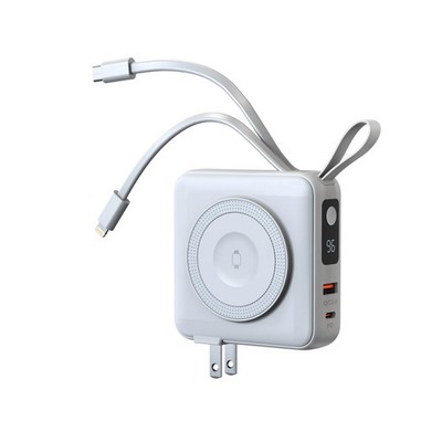TRON 5-in-1 10,000mAh Travel Power Bank | Built-In Cables | TSA-Approved
